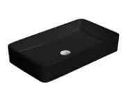 PASANA  BLACK Umywalka nablatowa 60x35 cm , czarna