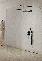 NEW MODUS BLACK  Kabina prysznicowa 100 cm walk in , 2 wsporniki