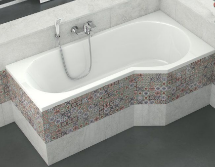 BE SPOT Wanna akrylowa asymetryczna P 160x80 cm , biała