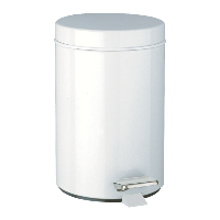 Okrągły kosz na odpady, przycisk nożny, 3 l , epoksyd biały