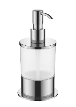 KOBO Dozownik do mydła w płynie ,  stojący ,  chrom/szkło