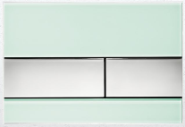 TECE square Przycisk spłukujący do WC , szkło zielone/przyciski chrom