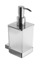 RIKO Dozownik do mydła w płynie , wiszący , chrom/szkło