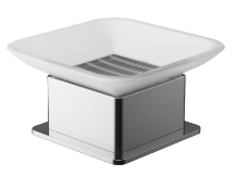 RIKO Mydelniczka stojąca , mosiądz chromowany/szkło