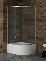 NEW KOMFORT  Kabina prysznicowa  90x90 półokrągła niska