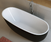 COMFORT 2.0 Wanna akrylowa wolnostojąca 175x74 cm , biała/czarna