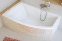 MAGNUS Wanna akrylowa asymetryczna L 150x85 cm , biała