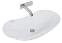 PIATO Umywalka ceramiczna , nablatowa , 73 cm biała