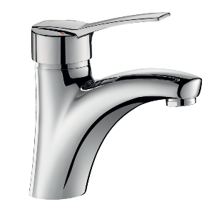 SECURITHERM Bateria do umywalkiz regulatorem ciśnienia , L.135 mm , uchwyt pełny , bez ciągadła i korka