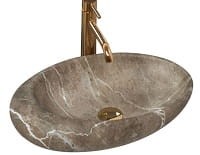 ROXY B STONE Umywalka nablatowa, owalna 49x31 cm , natural