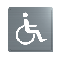 Piktogram samoprzylepny , „Osoba niepełnosprawna" , Inox satynowy 