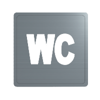 Piktogram samoprzylepny , „WC" , Inox satynowy 